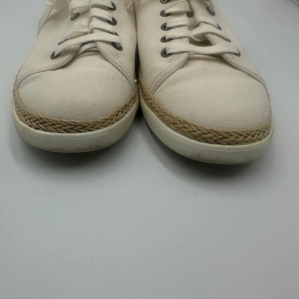 Vionic Hattie Sneakers Womens 11 Cream Canvas Espadrille Low Top Lace Up VS223